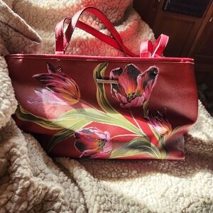 Floral Red Tote Bag